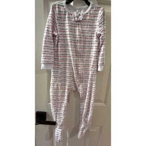 Hallmark Channel Toddler 2T Footed Sleeper Pajamas Christmas Holiday Movie White